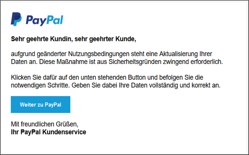 Beispiel 1 für Phishing 