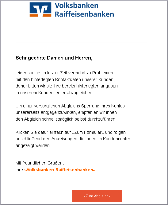 Beispiel 2 für Phishing